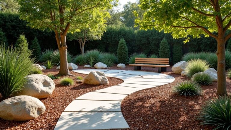 modern mulch and rock landscaping