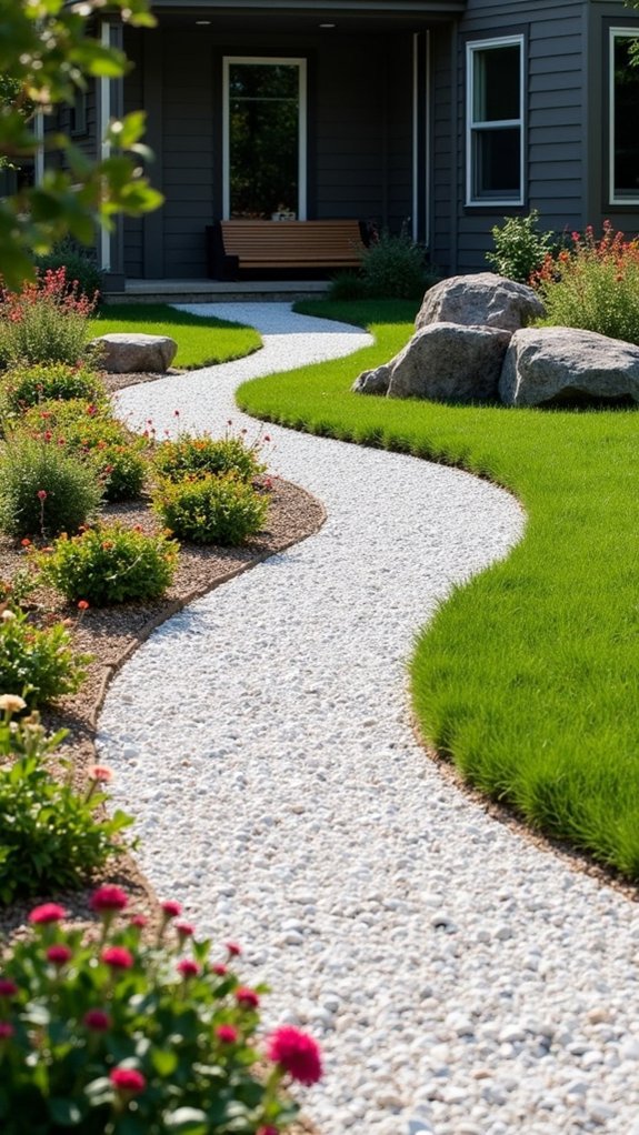 modern pebble landscaping design