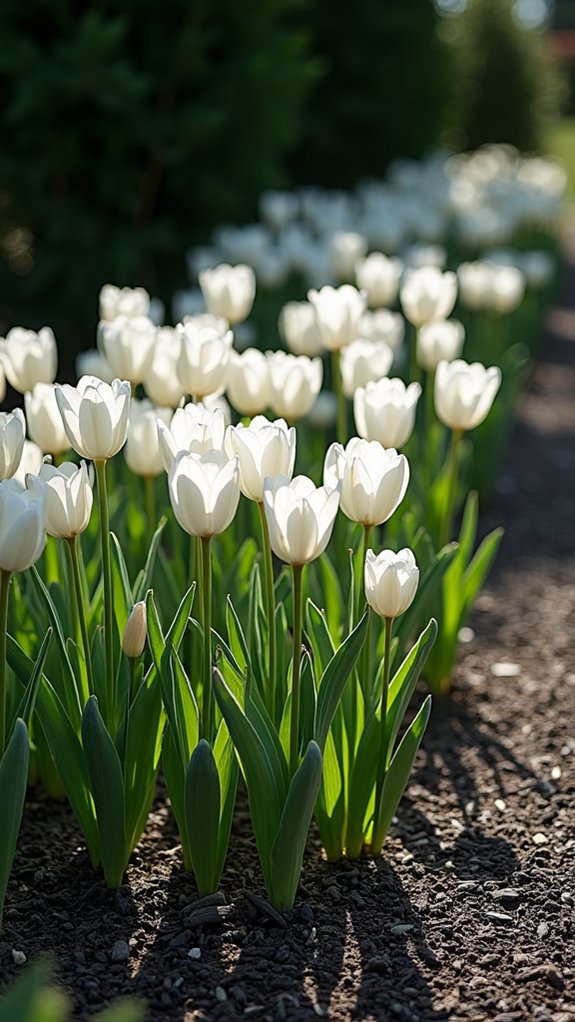 monochromatic flower garden elegance