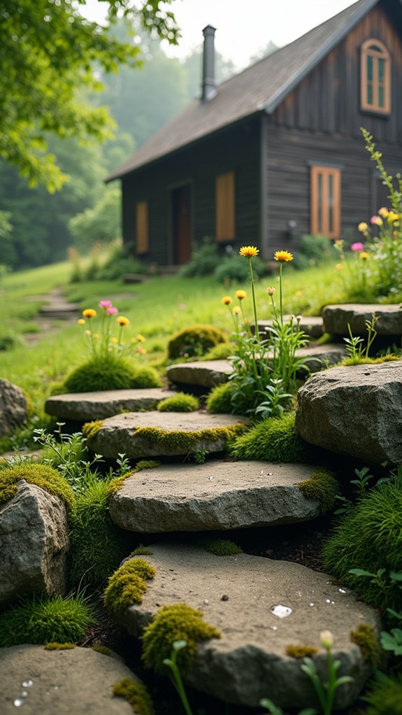 moss covered rocks enhance tranquility