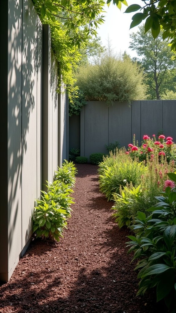 mulch and concrete contrast
