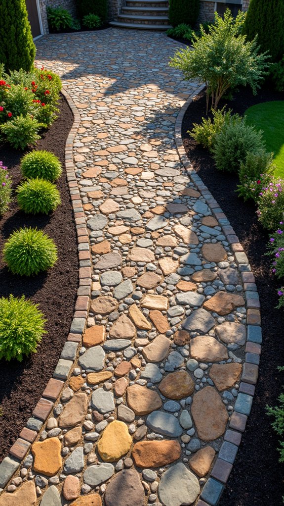 mulch and decorative stones