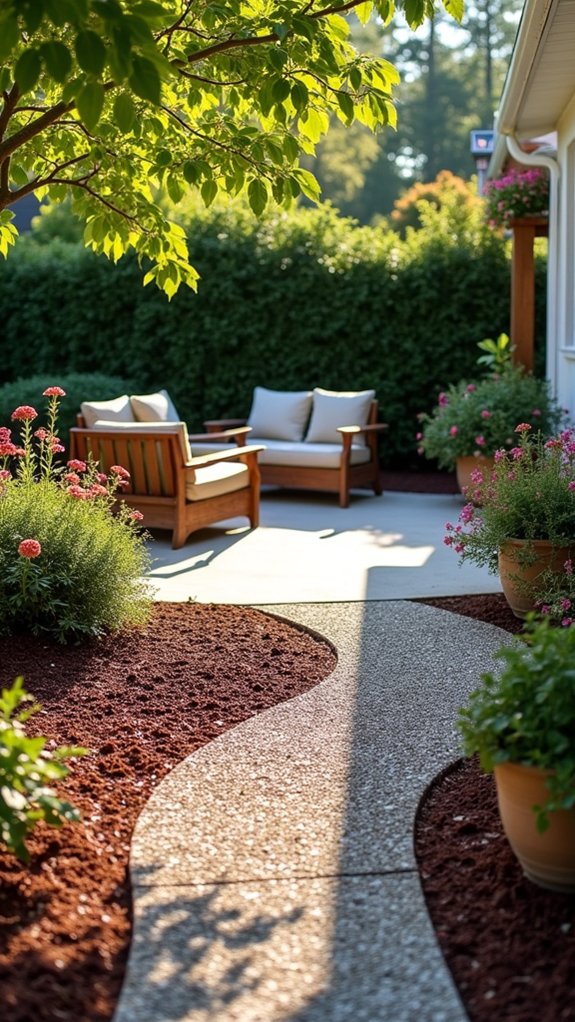 mulch and gravel combination