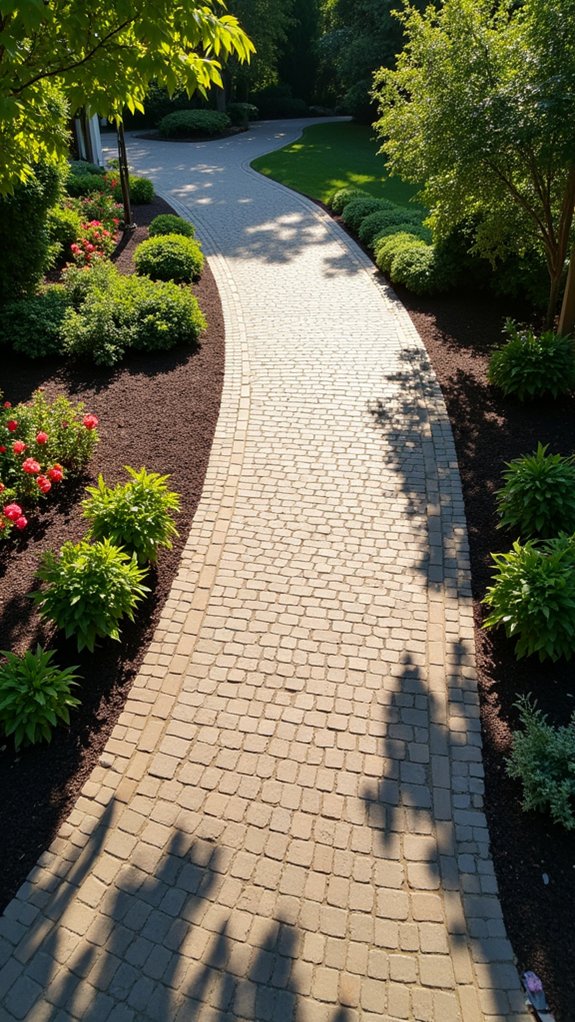 mulch and paver combination