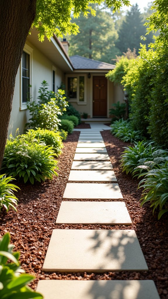 mulch and pavers combination