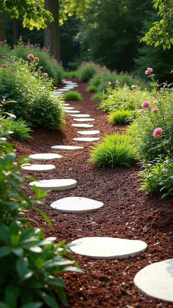 mulch and rock landscaping combination