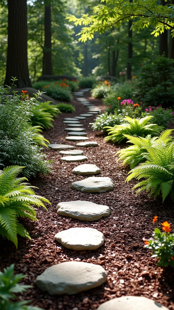 mulch and stone combination