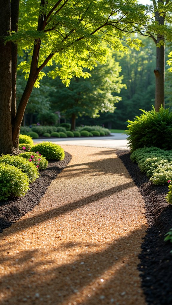 mulch borders enhance driveways