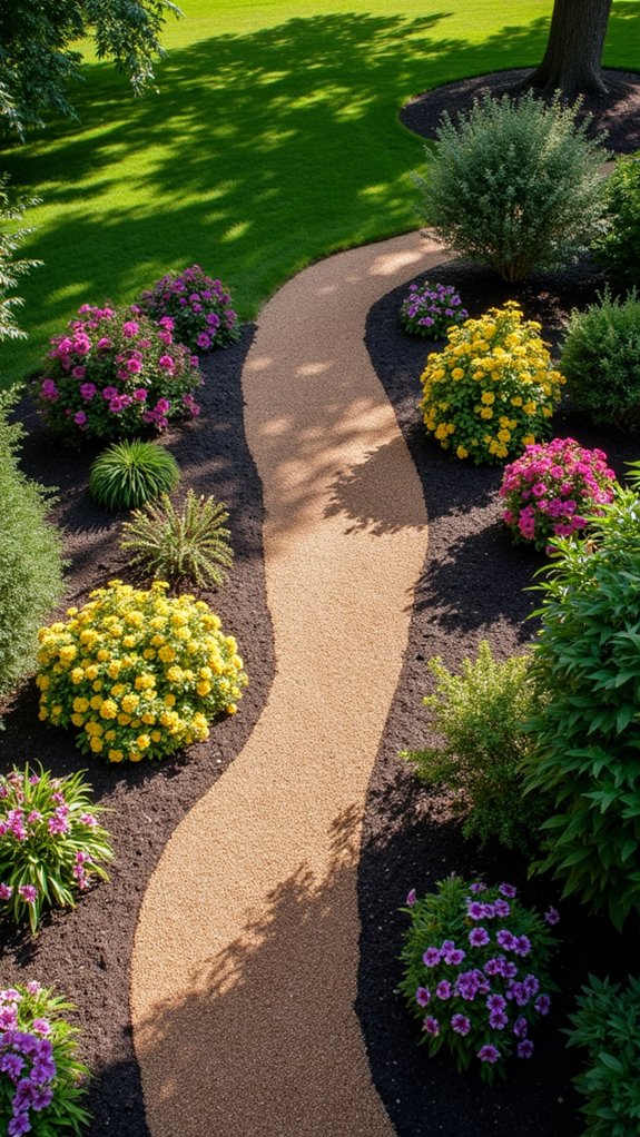 mulch borders enhance flower beds