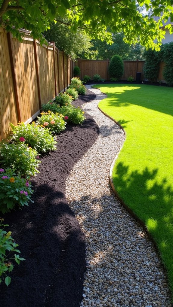mulch creates distinct garden zones