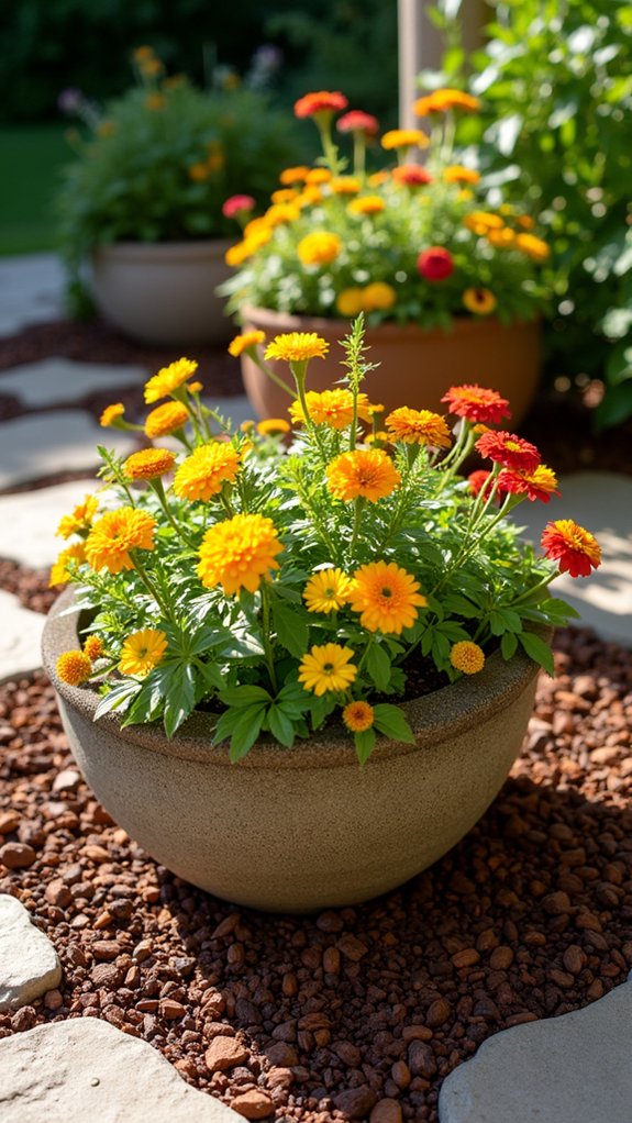 mulch enhances container gardens