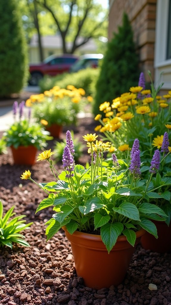mulch enhances container gardens