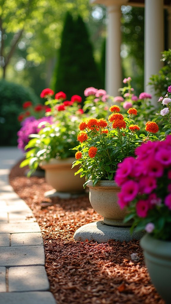 mulch enhances container gardens