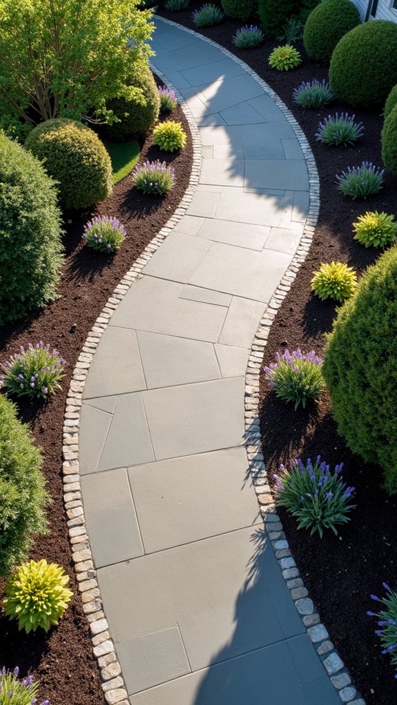 mulch enhances driveway aesthetics