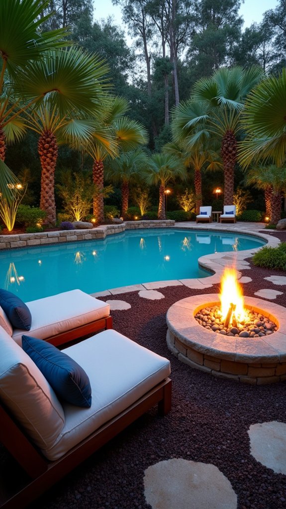 mulch enhances fire pit ambiance