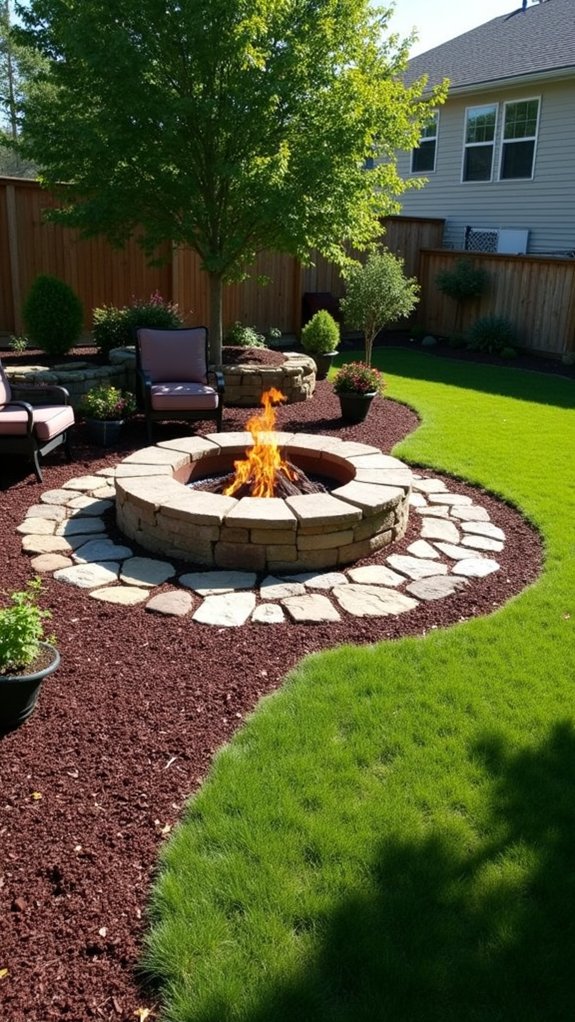mulch enhances fire pit safety