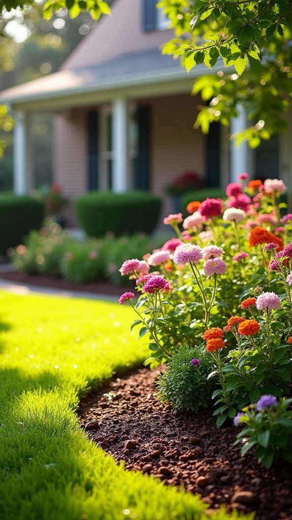 mulch enhances garden aesthetics