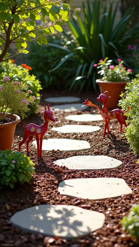 mulch enhances garden art