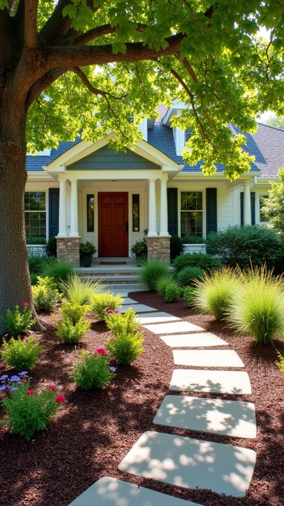 mulch enhances landscape focal points
