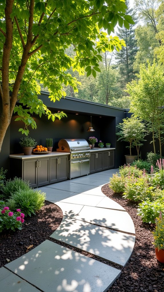 mulch enhances outdoor kitchens
