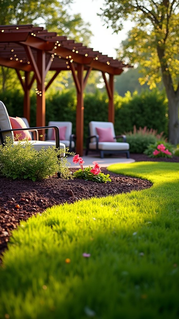 mulch enhances outdoor seating