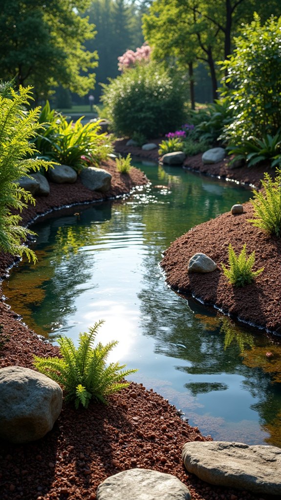 mulch enhances pond aesthetics