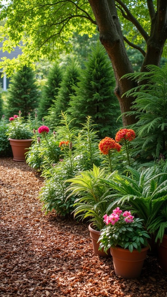 mulch enhances potted plants