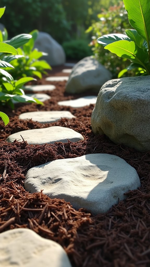 mulch enhances rock gardens