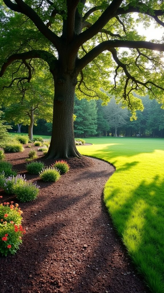 mulch enhances tree bases