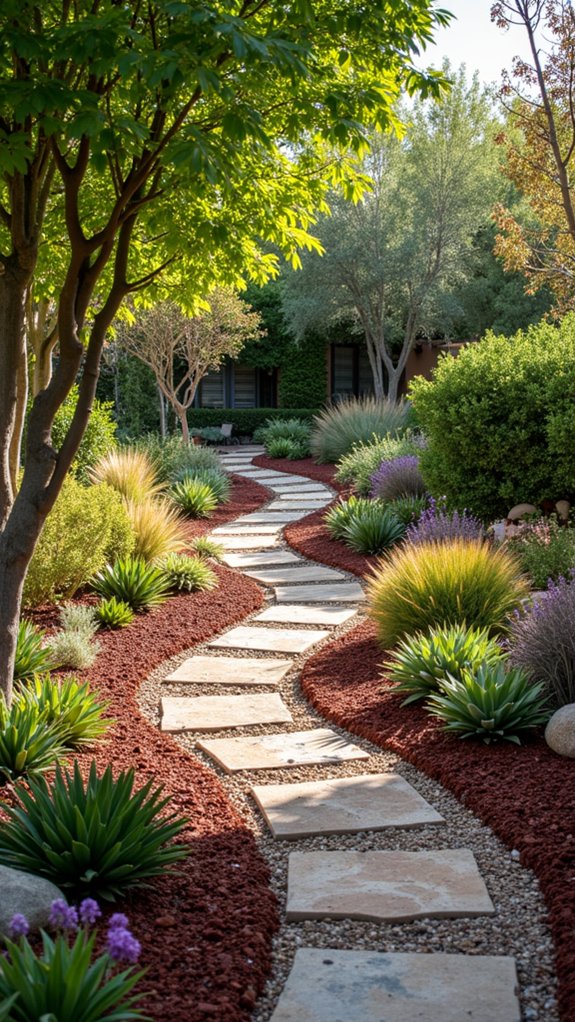 mulch enhances xeriscaping aesthetics
