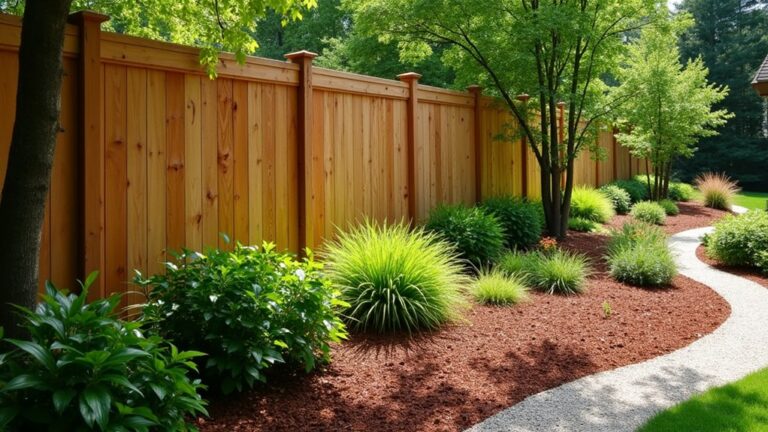 mulch landscaping ideas fence