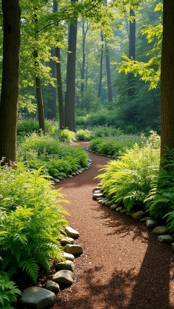 mulch paths in woodland