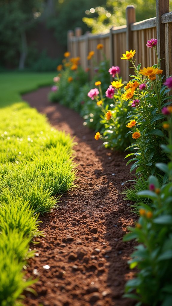 mulch pathway enhances garden