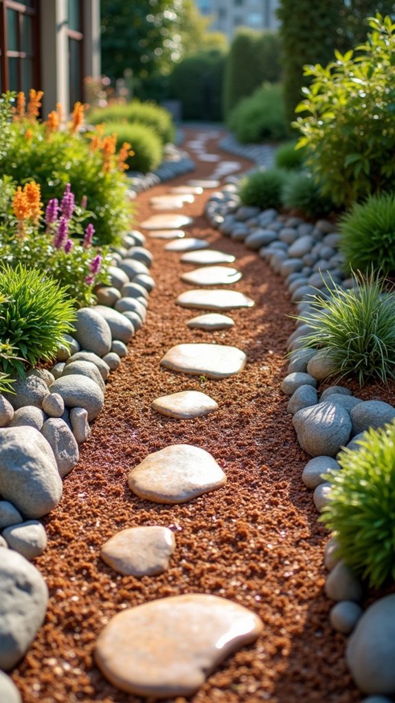 mulch pathway enhances landscape