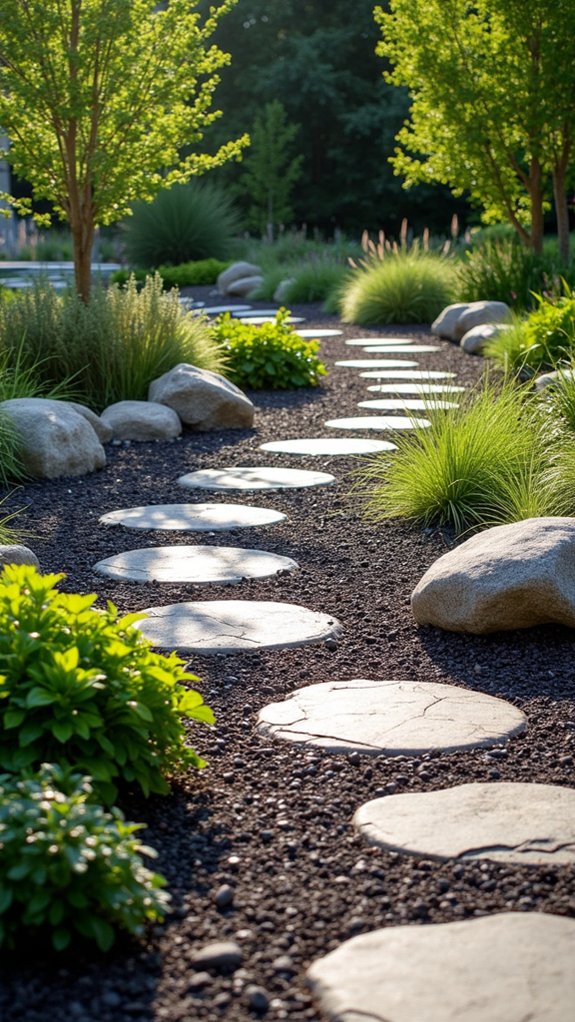 mulch pathways enhance focal points