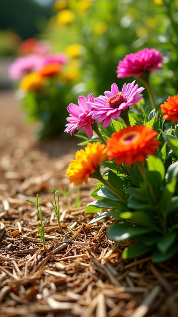 mulch suppresses weed growth