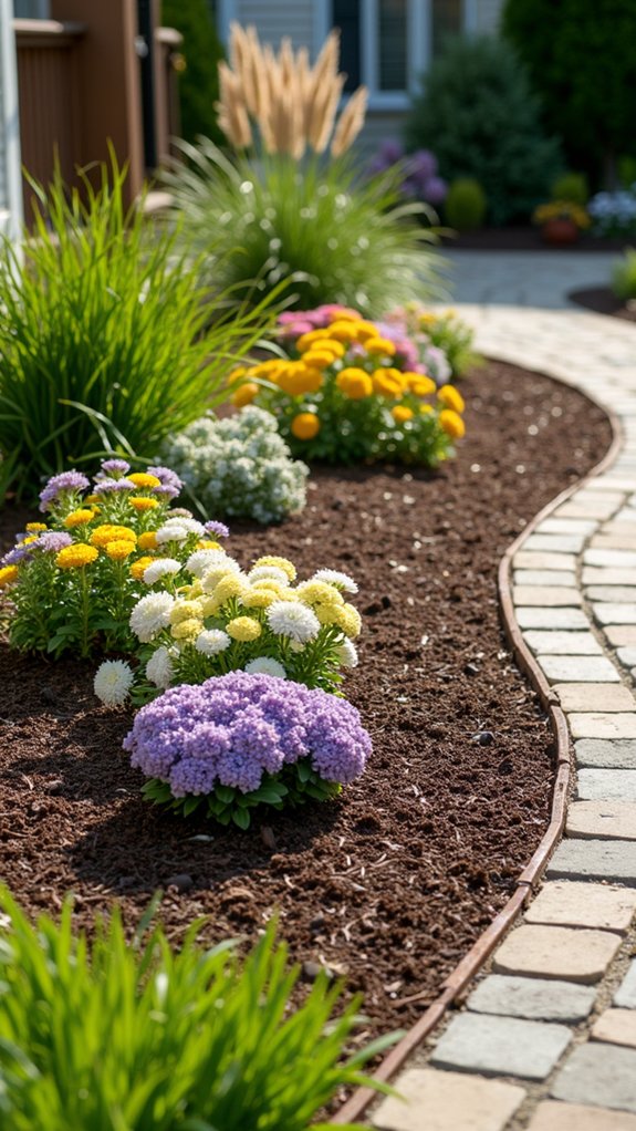 mulched flower bed creation