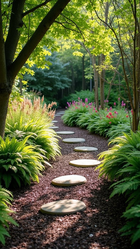 mulched garden pathway design