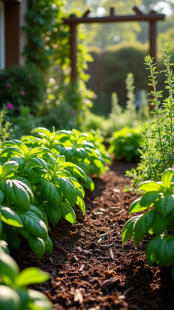 mulched herb garden benefits