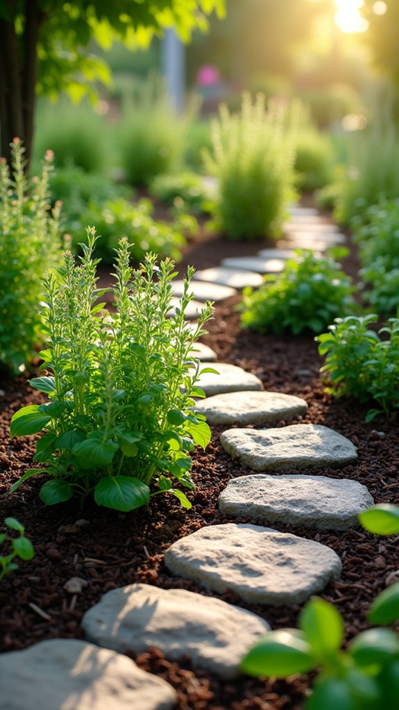 mulched herb spiral design