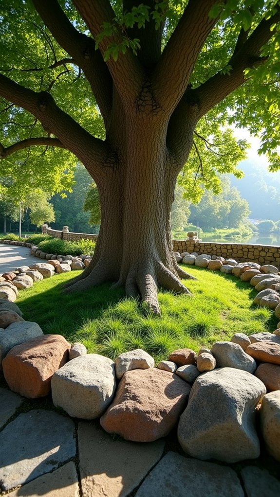 native stone garden border