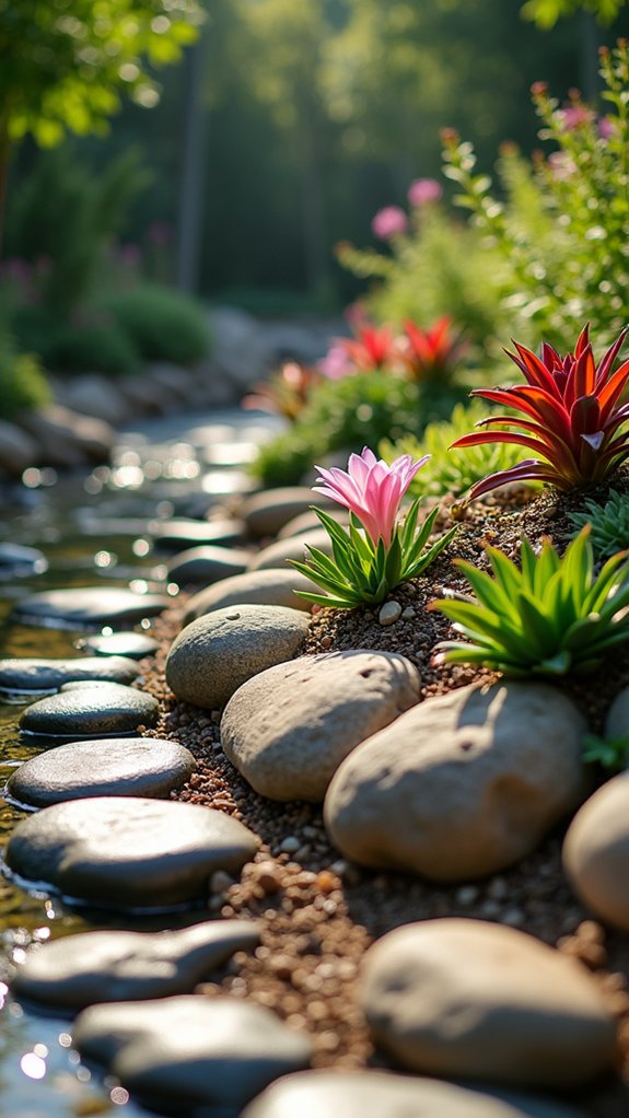 natural boundaries with rocks
