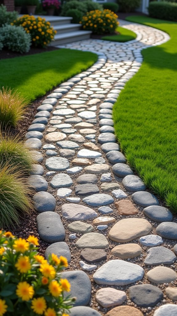 natural low maintenance stone pathway
