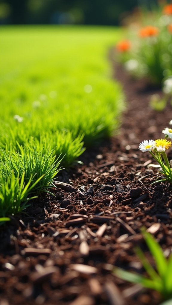 natural mulch lawn edging