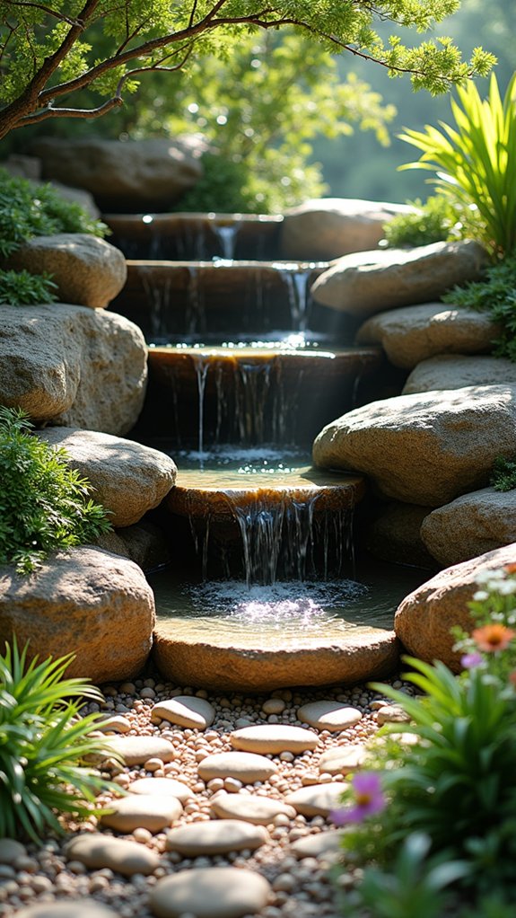 natural rock fountain serenity