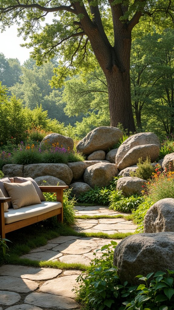 natural rock seating areas