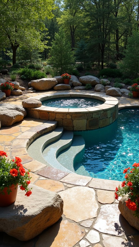 natural rock seating areas