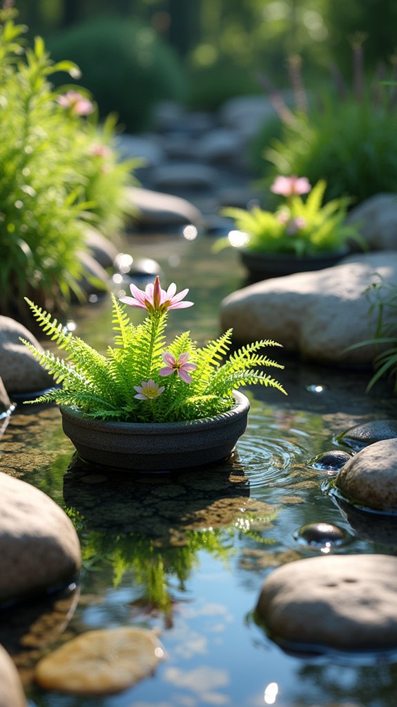 natural rock stream oasis