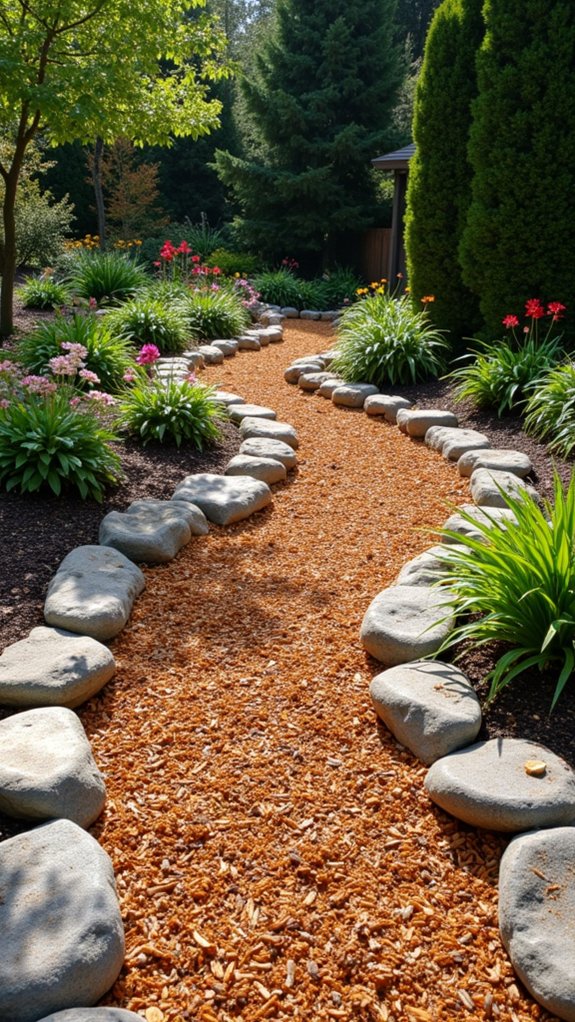 natural stone and mulch
