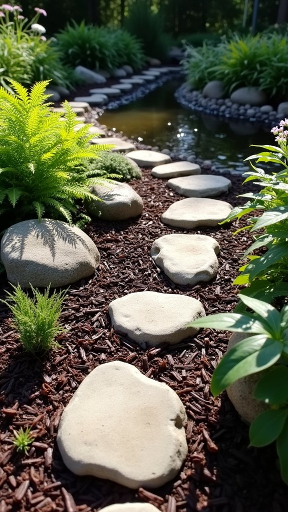 natural stone and mulch